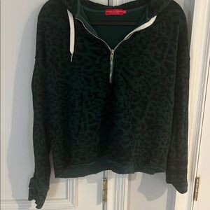 Green and Black Sweatshirt with Cozy Hood